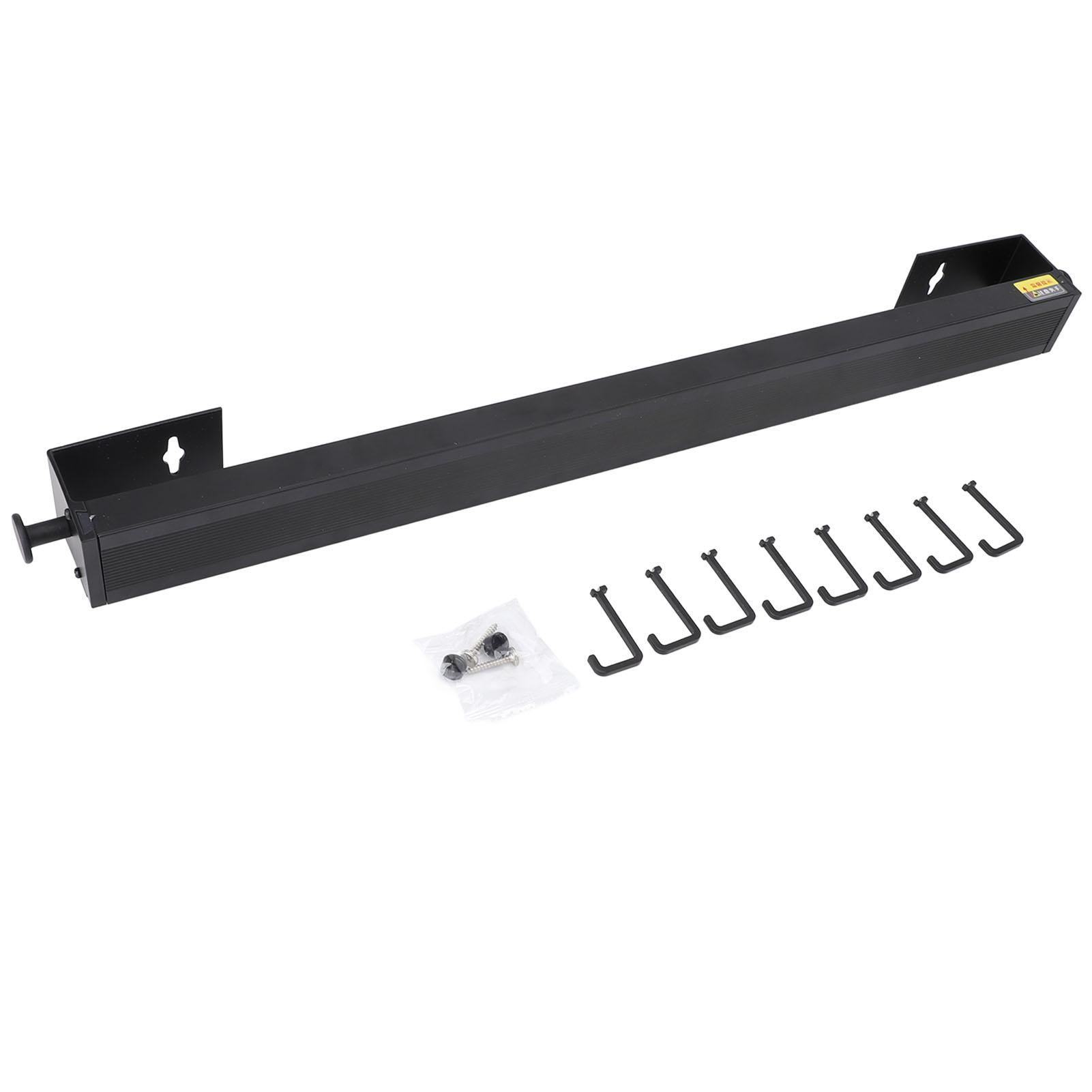 Ausziehbarer Wäscheständer mit 8 Haken, multifunktionaler, an der Wand montierter 60-cm-Teleskop-Wäscheständer schwarz