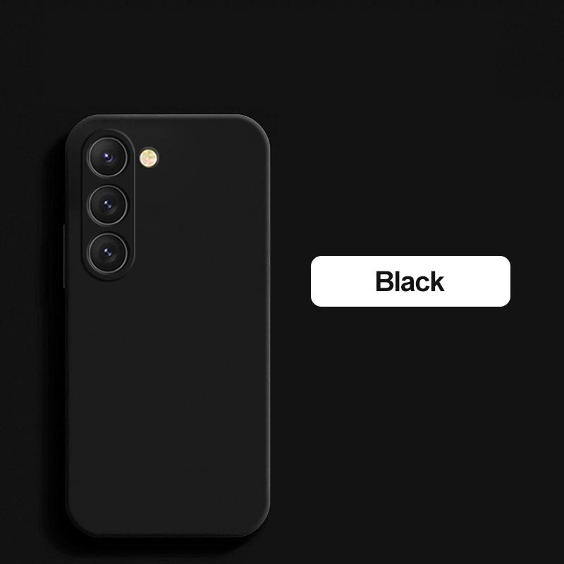 Für Samsung S24 S23 S22 Ultra Plus Fall Quadratische Flüssigkeit Silikon Soft Cover Für Samsung Galaxy S24 S23 S22 Ultra s24 Plus S24Ultra S24 Plus schwarz