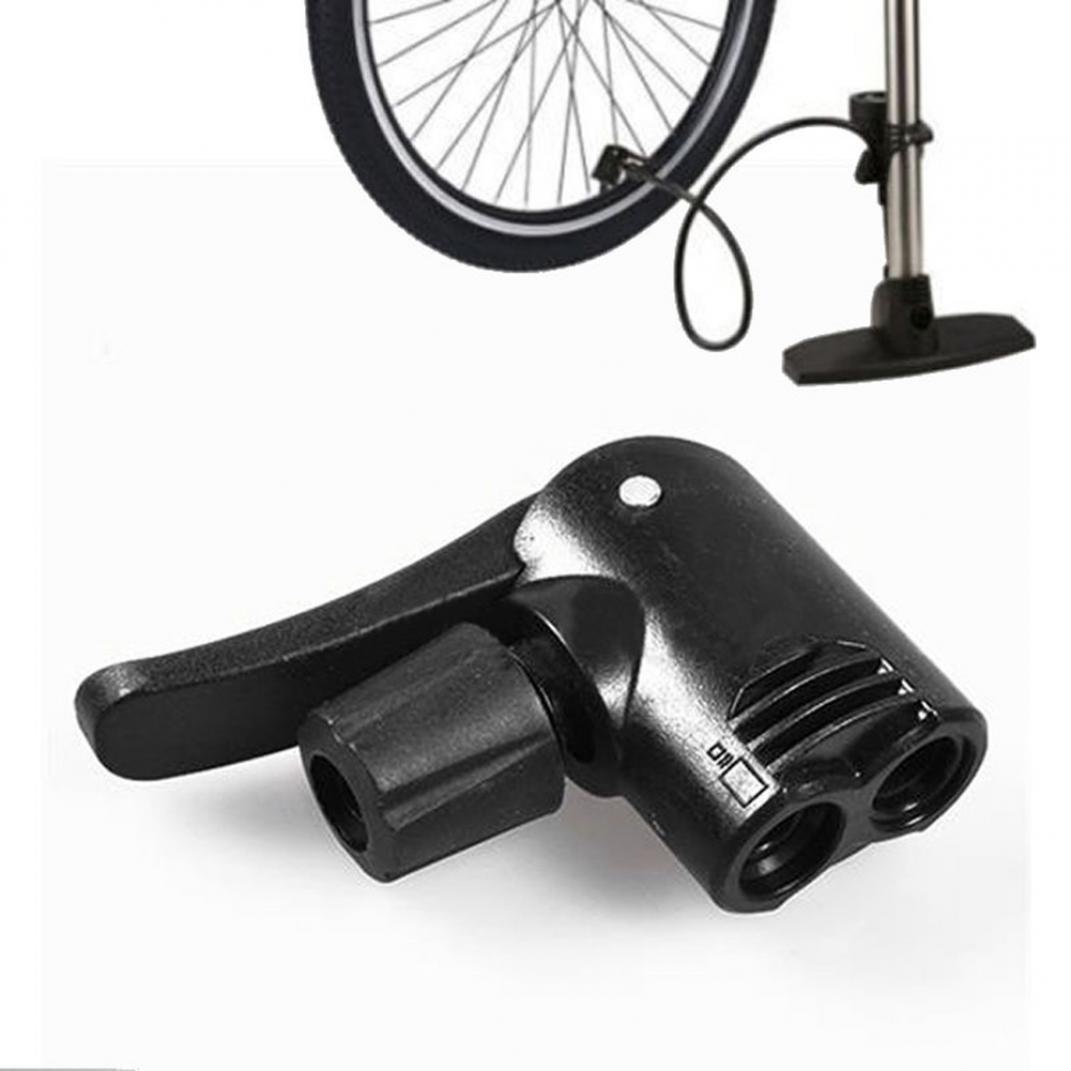 Fahrrad-Fahrrad-Reifenschlauch 3-in-1-Ersatz-Doppelkopf-Luftpumpen-Adapterventil schwarz