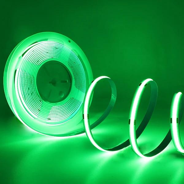 COB LED Streifen Licht 12V 24V Hohe Dichte Linear Beleuchtung 320/480LEDs/m Flexible FOB COB led Licht Band RA90 Warm Natur Kalt Weiß DC24V 320Leds 5M grün