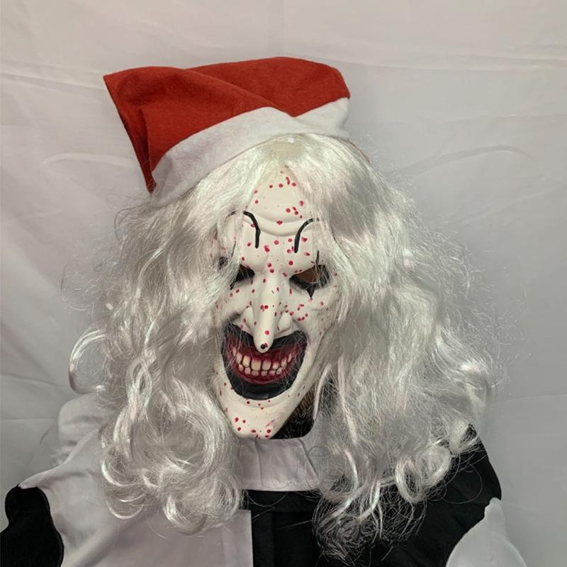Terrifier Maske Seelenstehlender Clown Maske Horror Weihnachten Clown cos Töten Maske C Style（With hat includ