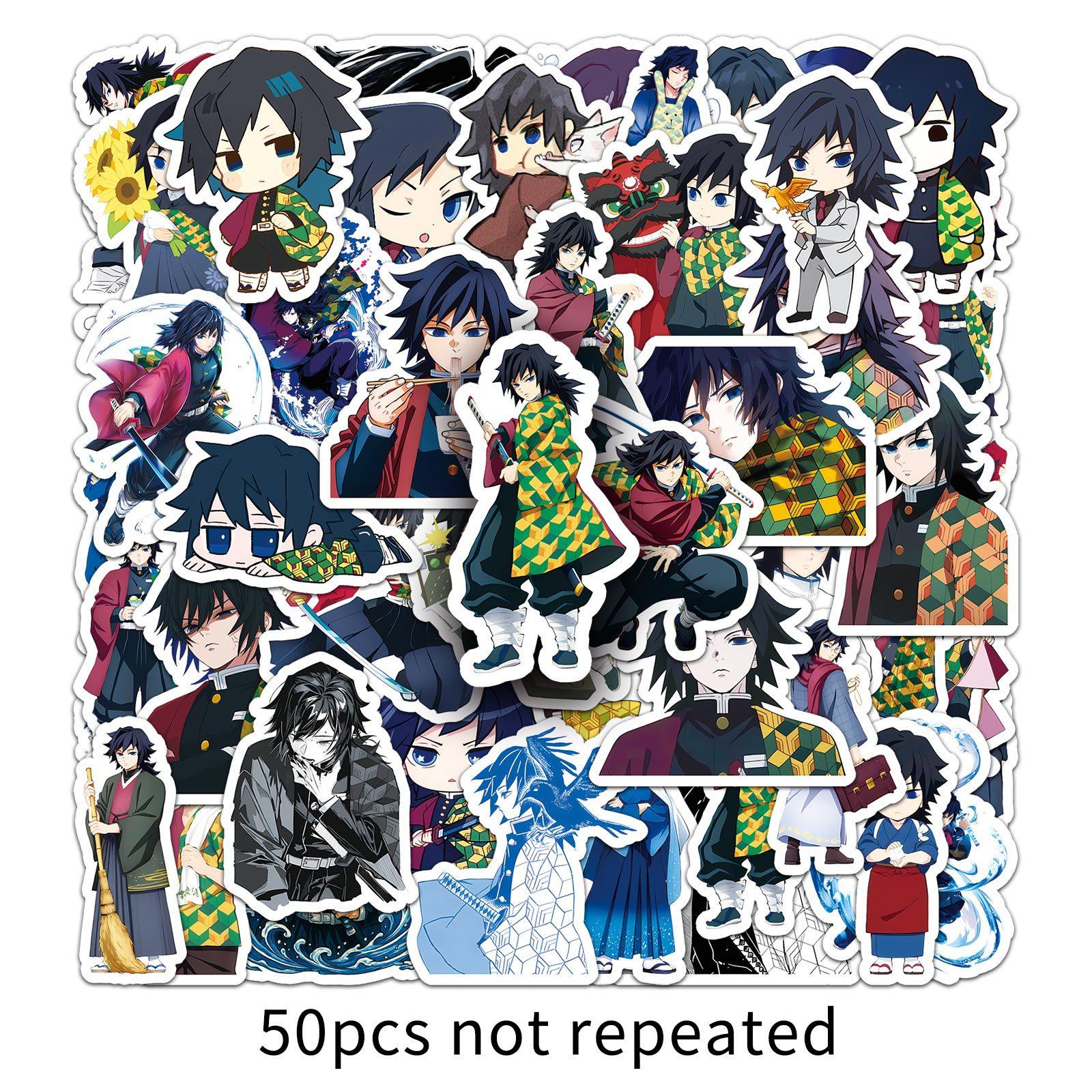 Perfekte Giyu Tomioka Demon Slayer Wasser Säule Aufkleber 50 Stück Wasserdicht Anime Aufkleber Für Handy Laptop Tagebuch Schreibwaren Anime Liebhaber