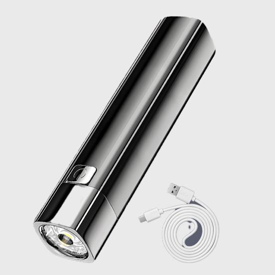 3 Modi Tragbare 2-in-1-Ultrahelle taktische LED-Taschenlampe Mini-Taschenlampe für den Außenbereich mit USB-Aufladung With charging function schwarz