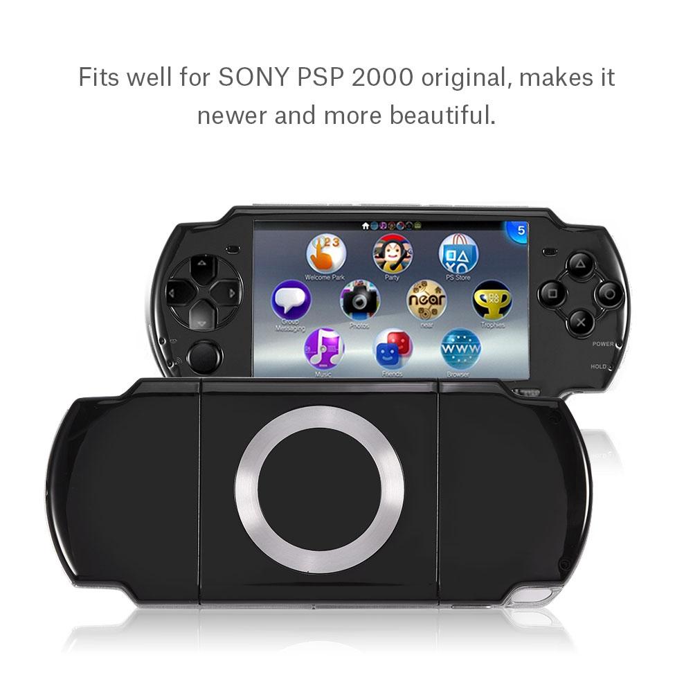 Ersatz-Schutzhülle für die Spielkonsole, Hartschalen-Abdeckung, Reparatur-Teile-Set für SONY PSP 2000, Schwarz schwarz
