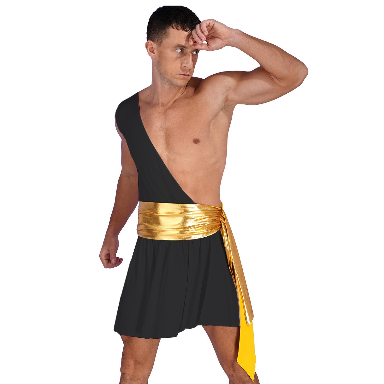 Römisches Gladiator-Kostüm für Herren, antiker griechischer Gott, Halloween, Cosplay, Rüstung, Soldat, Rollenspiel, mittelalterlicher Ritter, Krieger, Cosplay-Outfits S schwarz