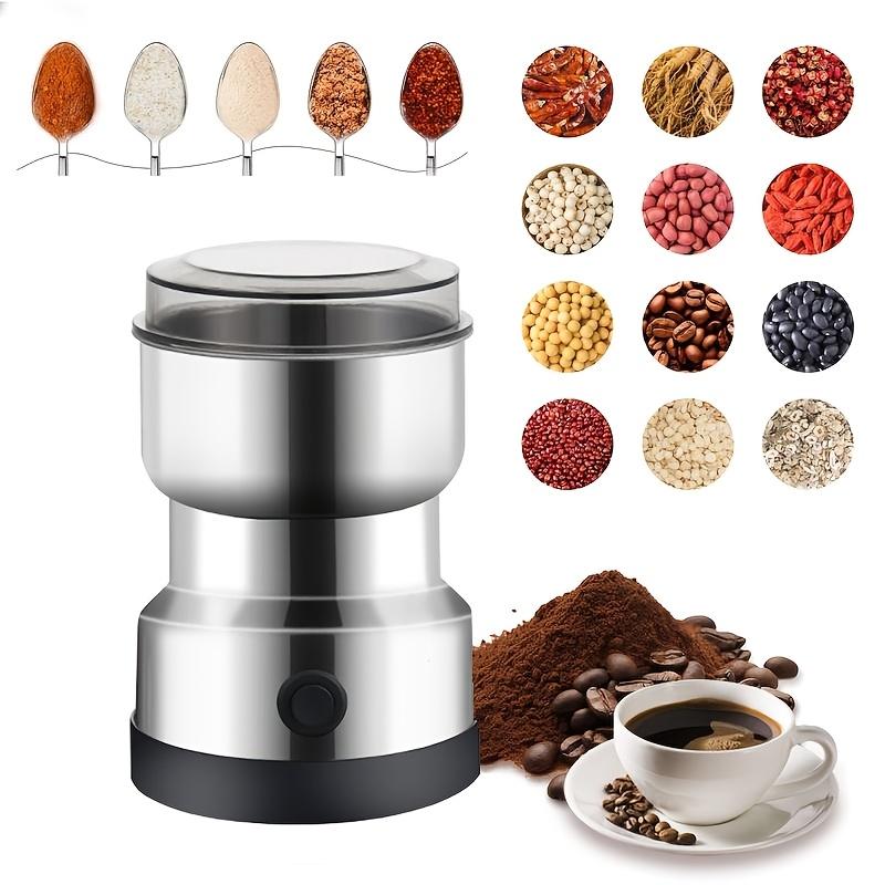 Multifunktionale Edelstahlmühle für Gewürze, Getreide, Kaffee & Babynahrung - Transparenter Deckel, Scharfe Klingen, Mühle für die Küche 1pc