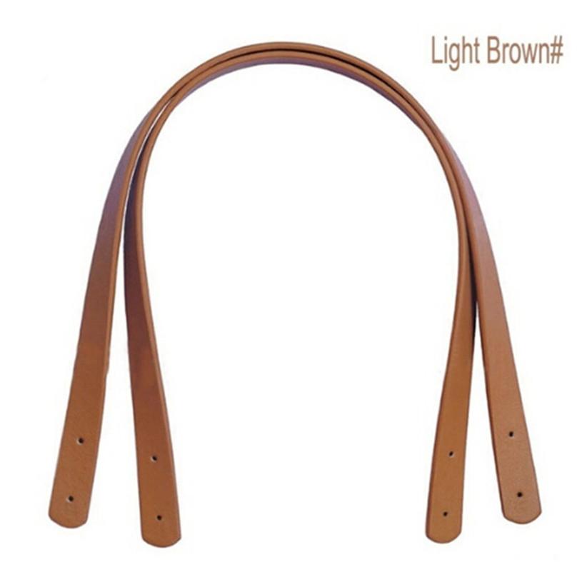 2PCS Ersatz PU Lederband DIY Schultertasche Handtasche Griff Handtasche Tasche Griff licht kaffee