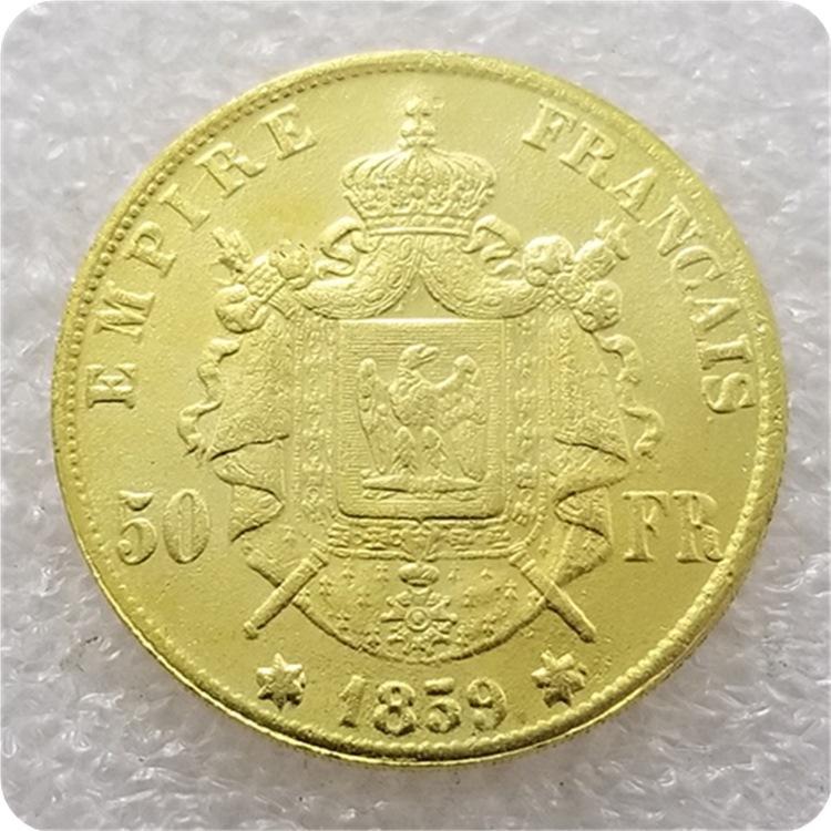 1859 Frankreich Empire Napoleon Bonaparte Gedenk-Sammel-Souvenirs, goldene Münzen as the picture