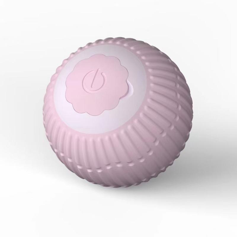 Elektrisches Katzenballspielzeug, automatisches Rollen, intelligentes Katzenspielzeug, interaktiv für das Katzentraining, selbstbewegendes Kätzchenspielzeug zum Spielen im Innenbereich rosa
