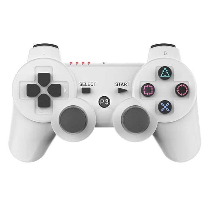 Weißes D25 Wireless Bluetooth Gamepad, Controller für PS3, PlayStation 3, Joystick weiß