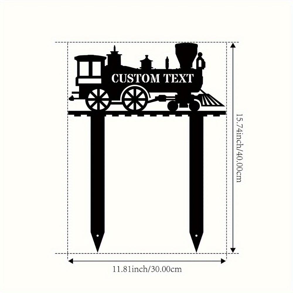 Personalisierte Lokomotive Gartenstecker Edelstahl Rasendekoration für Festivals Jeden Anlass TYDZ003085
