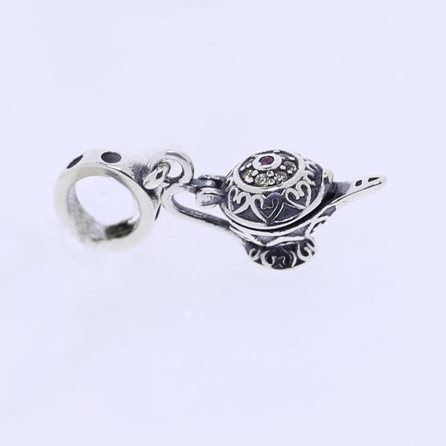 S925 Silber Aladdin Wunderlampe Perle Passend Armband Halskette Perle Schmuckherstellung Charms Wunschlampe Anhänger Frauen Geburtstag Weihnachtsgeschenke