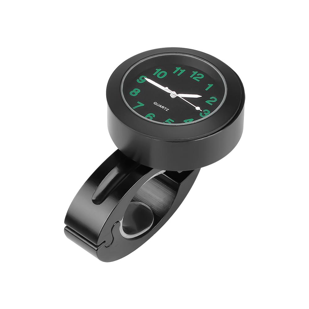 Motorrad-Lenkeruhr, leuchtende Motorrad-wasserdichte Uhr, Nachtlicht, Zifferblatt, Fahrrad-Lenkeruhr schwarz