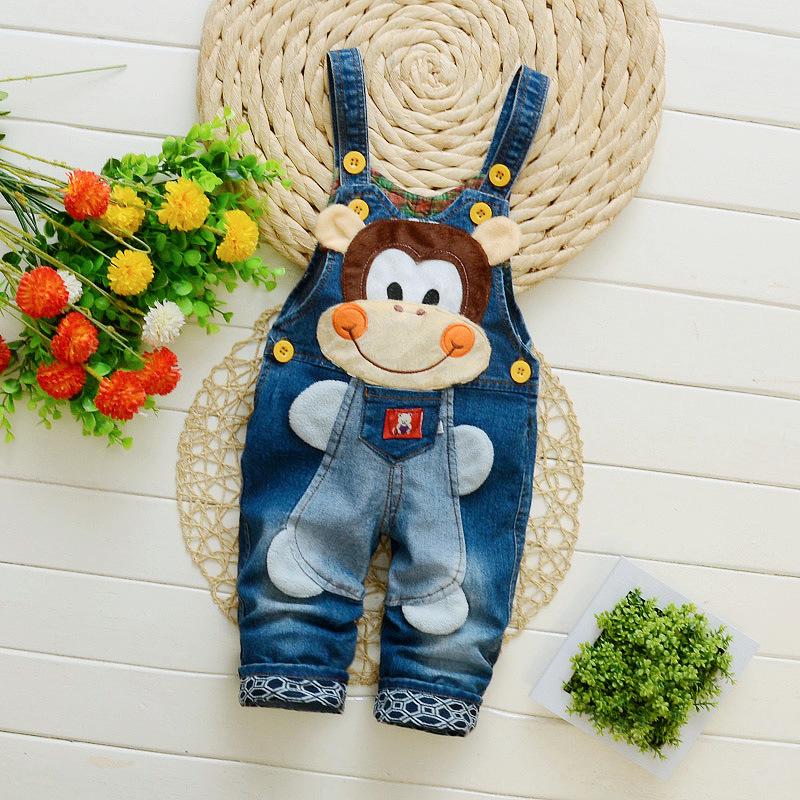Kindermode Baby Jungen Mädchen Kleidung Denim Baumwolle Jeans Overalls Strampler Freizeithosen 100 kaffeebraun/blau