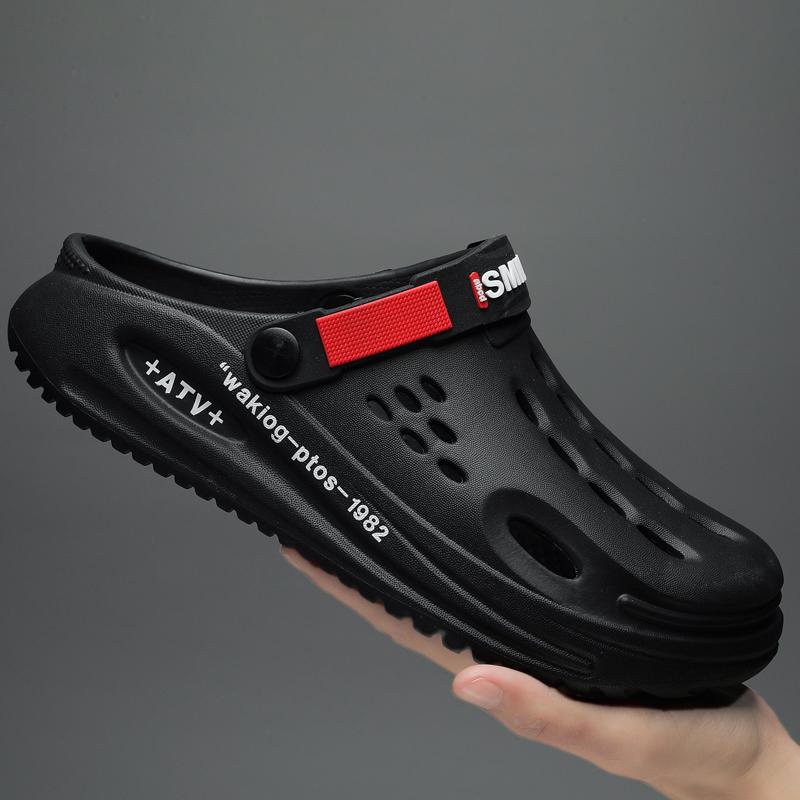 Sommer Lochschuhe Clogs Herren Hausschuhe Atmungsaktive Gartenschuhe Outdoor Bequeme Strandschuhe Hausschuhe Rutschfeste Hausschuhe 38-39