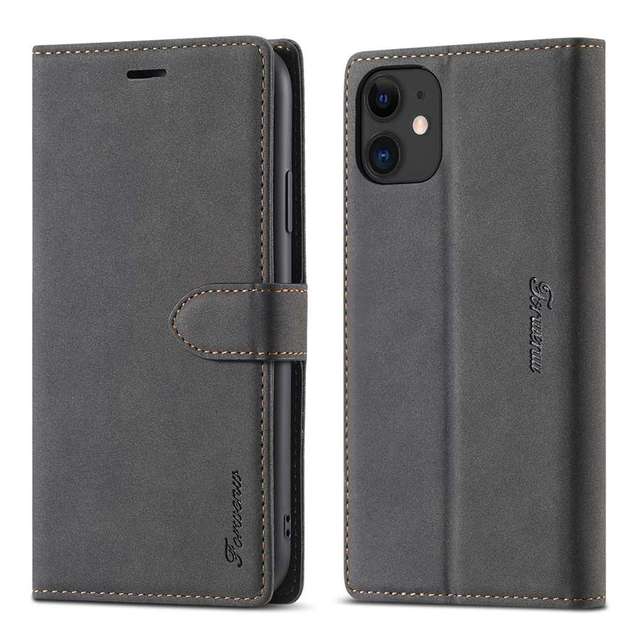 Brieftasche Flip Magnetische Klapp Leder Fall Für Iphone 6 6s 7 Plus 8 Plus X Xr Xs Max 11 Pro Max 12 Pro Max 13 Pro Max 14 Pro Max iPhone 11 schwarz