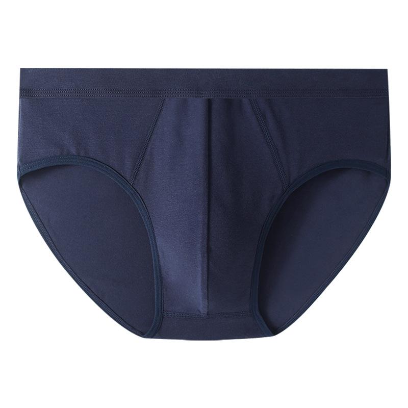 XL-8XL Übergröße Reine Baumwolle Herren Unterwäsche Hohe Taille Atmungsaktive Slips Plus Dicke Lockere Unterwäsche 2XL dunkelblaue