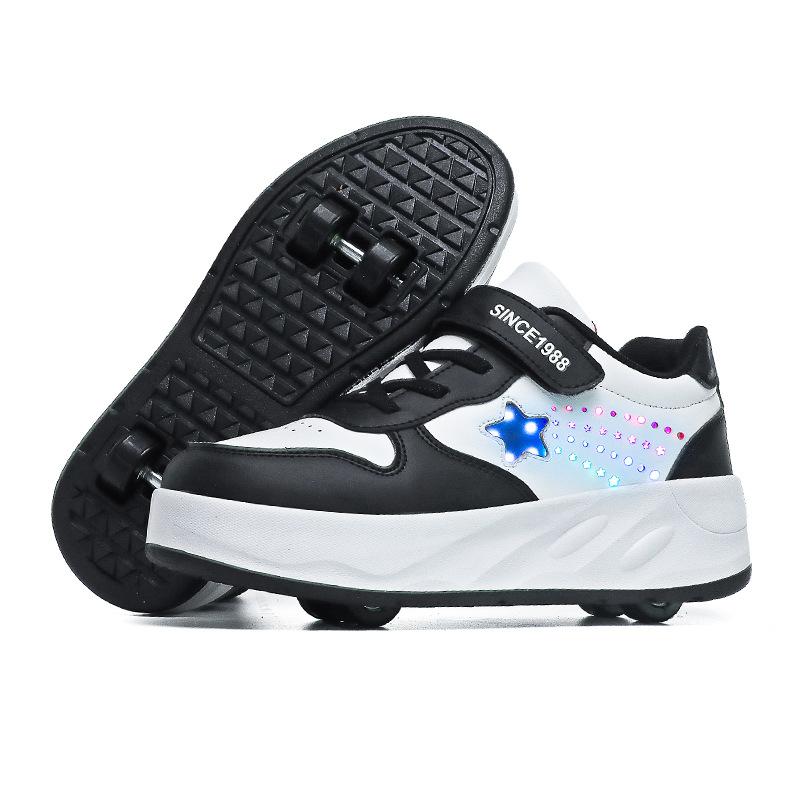Runaway Schuhe Kinder Vierrad Pulley Begehbar Abnehmbare Flash Skates Sneakers Modische Männer 40