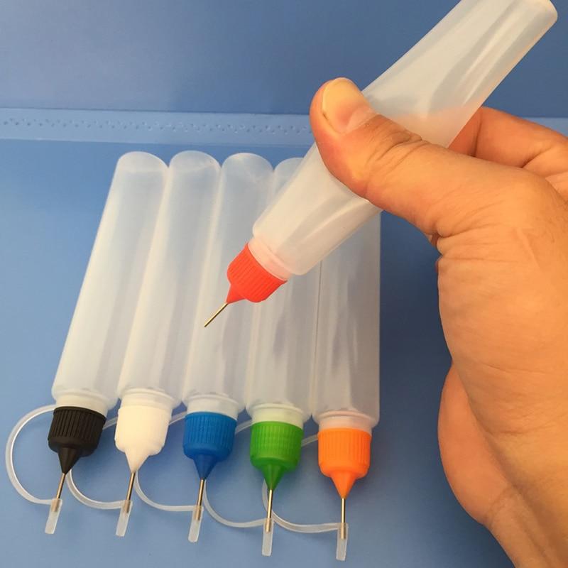 5 Stücke Bunte 30 ml Nachfüllbare Quetschbare Nadel Flasche Punkt Linie Diy Polymer Clay Werkzeuge Geschenke 5pcs black