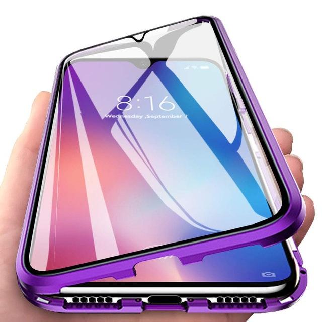360° Magnetische Schutzhülle Für Samsung Galaxy A55 A52S A56 A53 A54 5G Doppelseitige Gehärtete Glas Stoßfeste Handyhüllen For Galaxy A52S&Front and rear glass violett