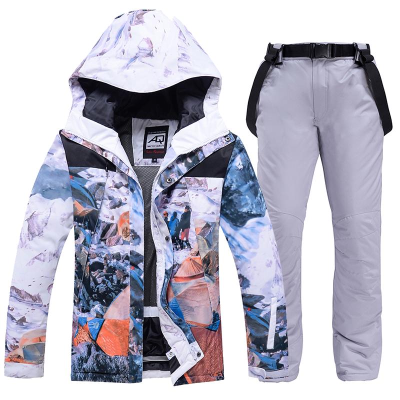 Neuer Skianzug für Herren und Damen, winddicht, wasserdicht, atmungsaktiv, dick, warm, Skifahren, Snowboard-Jacken, Hosen, Winter-Skijacke, Herren-Ski-Set M