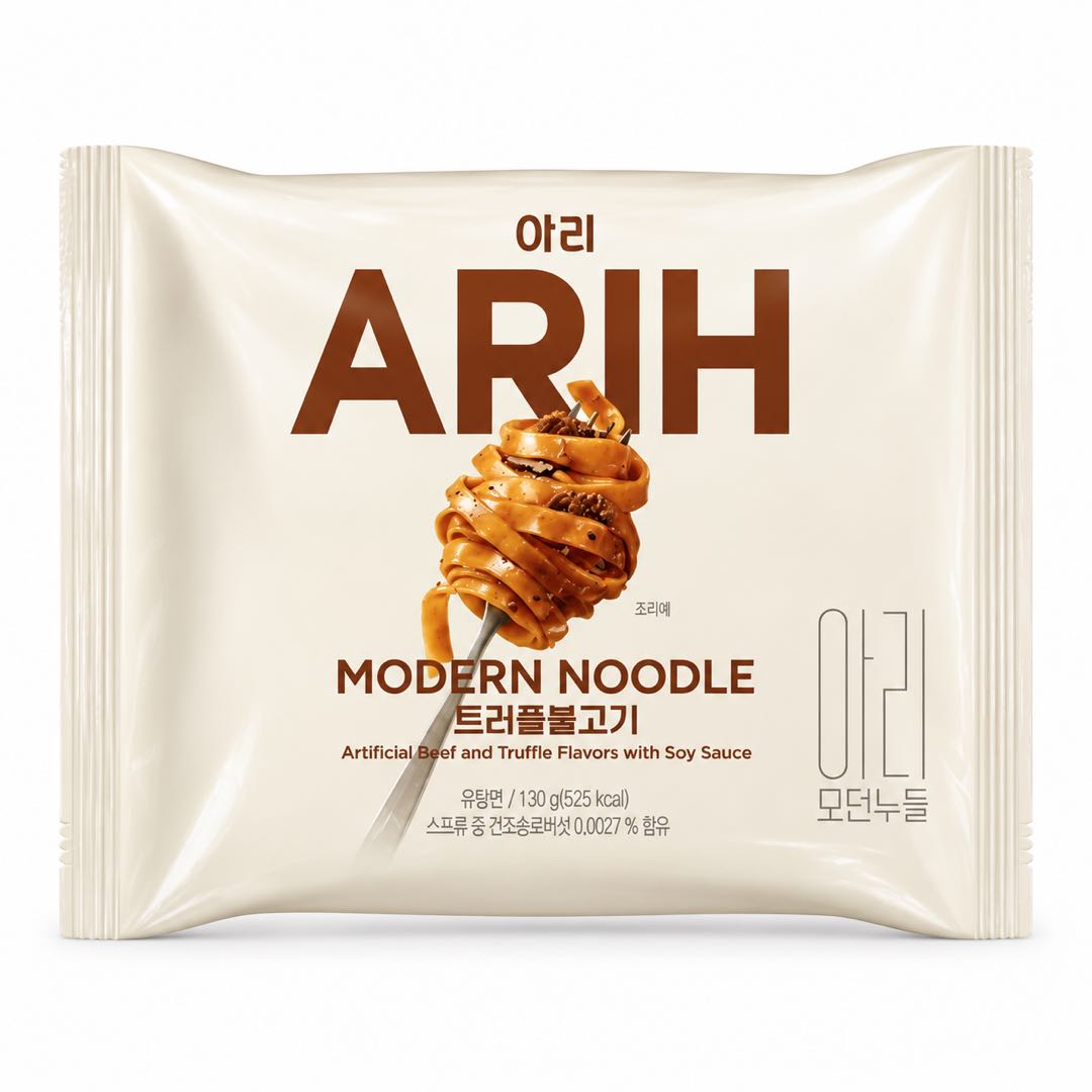 BTS Kollaboration PALDO ARIH Moderne Nudeln Gebratene Nudeln Trüffel Gegrilltes Fleisch Geschmack 130g #Truffle Grilled Meat Flavor*1bag brown