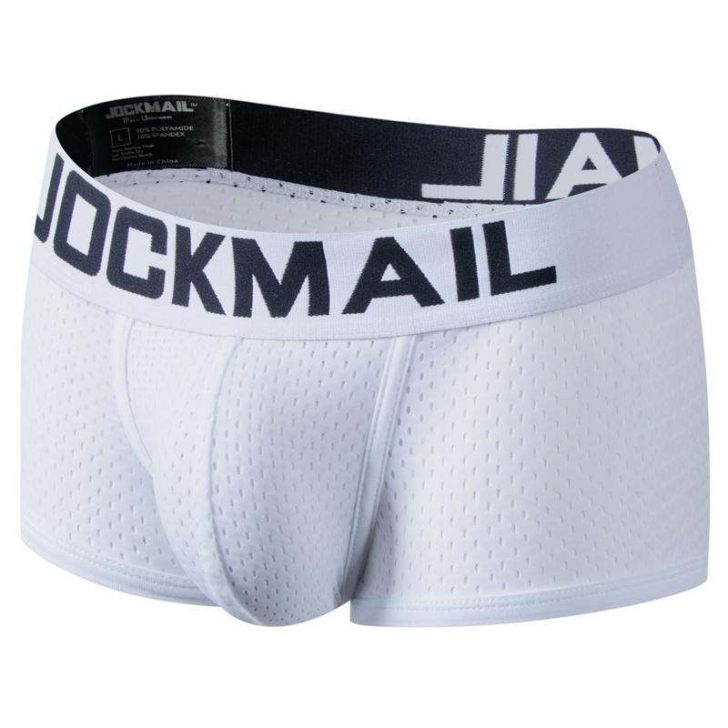 JOCKMAIL Mesh schnell trocknende Hose Herren Boxershorts Eisseide atmungsaktive Jugend viereckige Hose Herren Guard Hose Flut L weiß