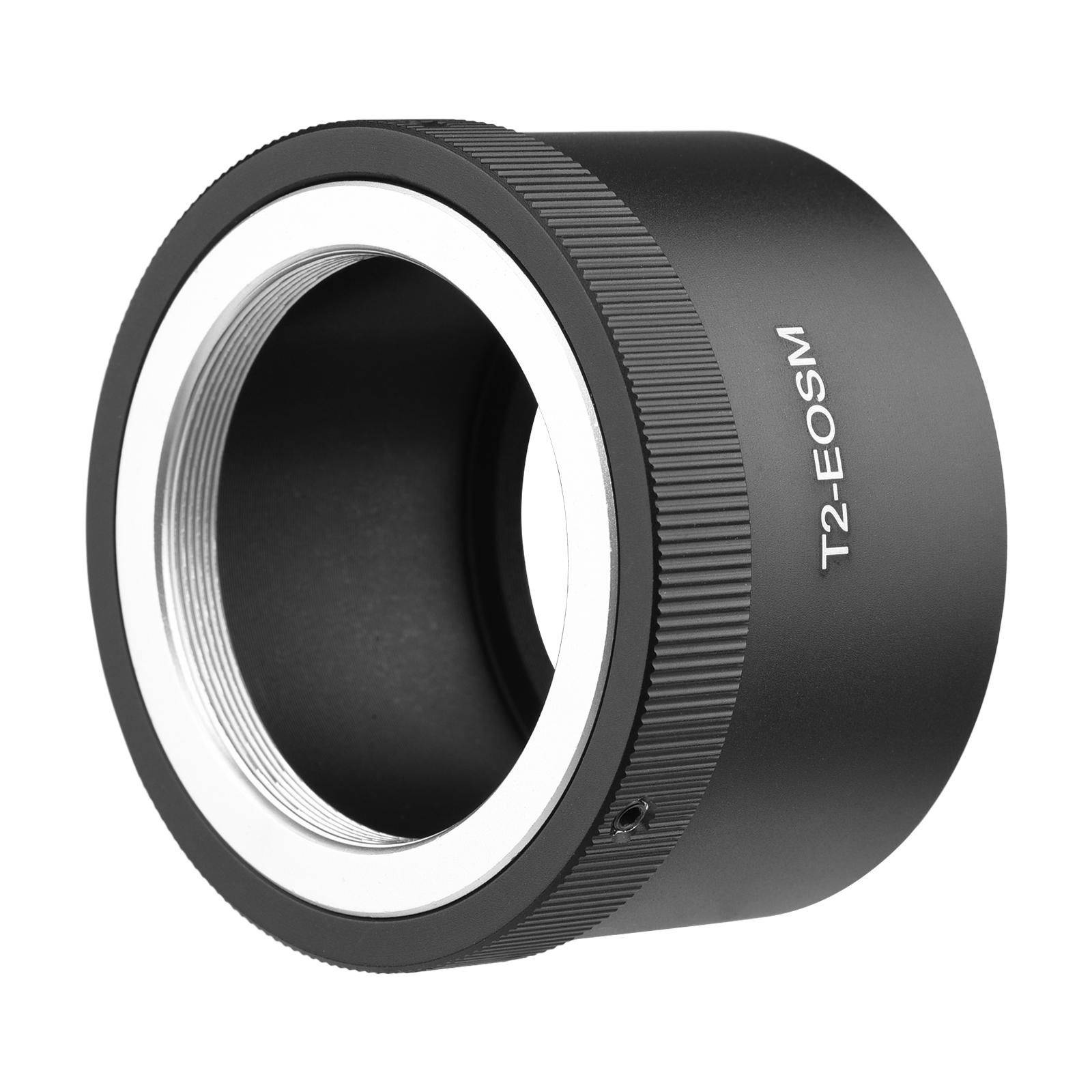 Manueller Objektiv-Adapterring aus Aluminiumlegierung für T2Mount-Objektiv an Canon EOS M1/M2/M3/M5/M6/M6 Mark schwarz