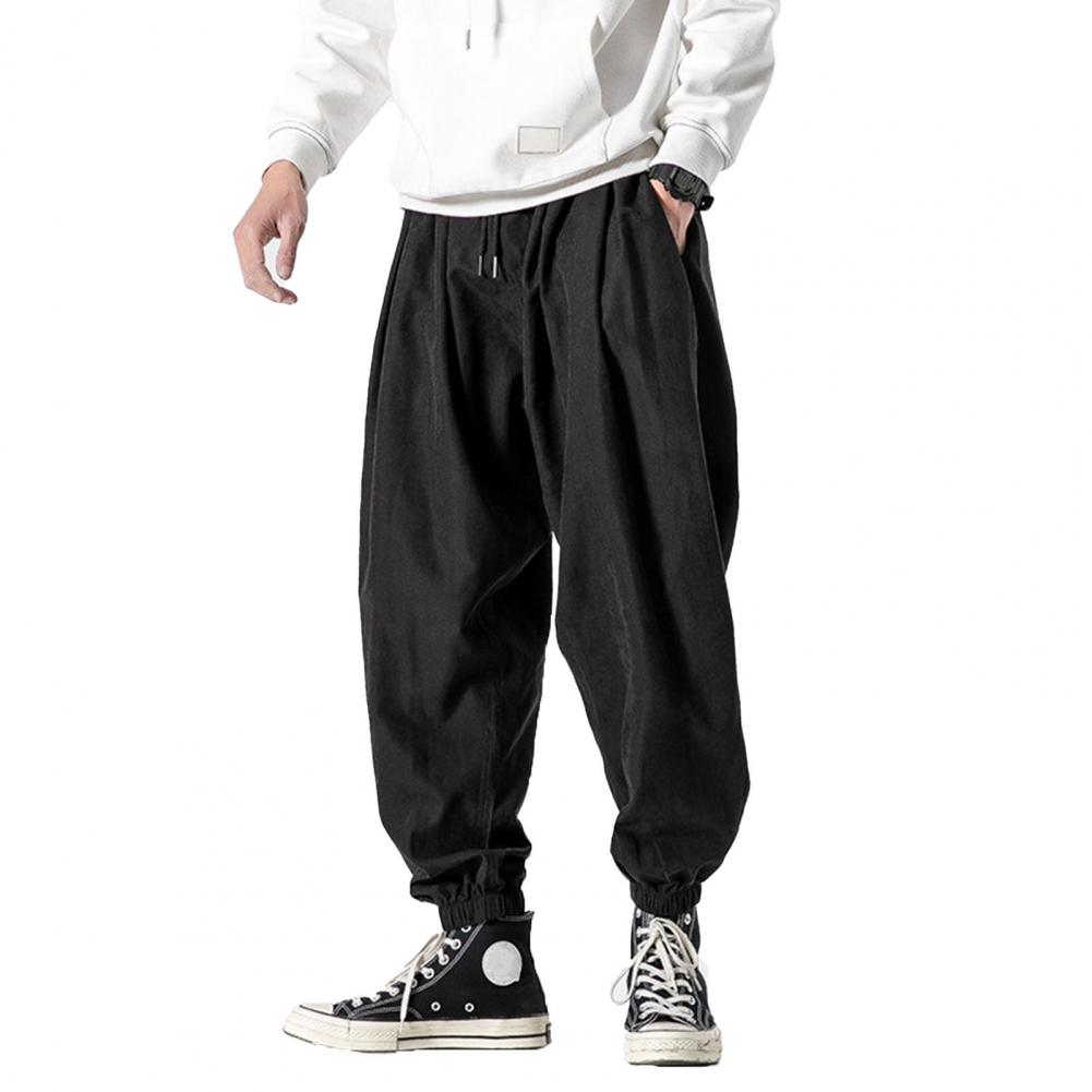 Männer Baggy Pants Hip Hop Fashion Joggers Pants Kordelzug Haremshose Mann Lässige Jogginghose Männliche Hose Einfarbig Schwarze Hose L schwarz