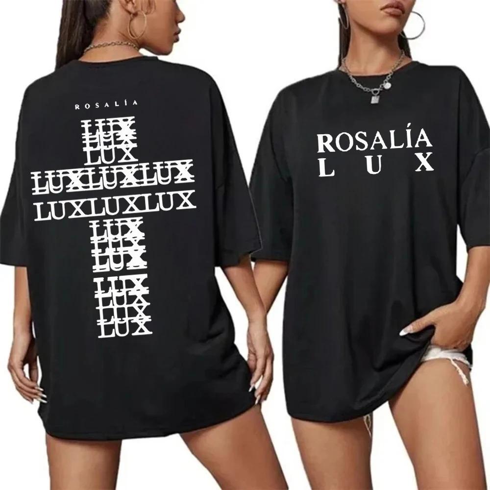 Rosalia Lux Tour 2026 T-Shirt Vintage Grafikdruck Baumwoll-T-Shirt Rosalia T-Shirt Retro Fan-Geschenk für Damen und Herren Mode-T-Shirt Tops 4XL grau