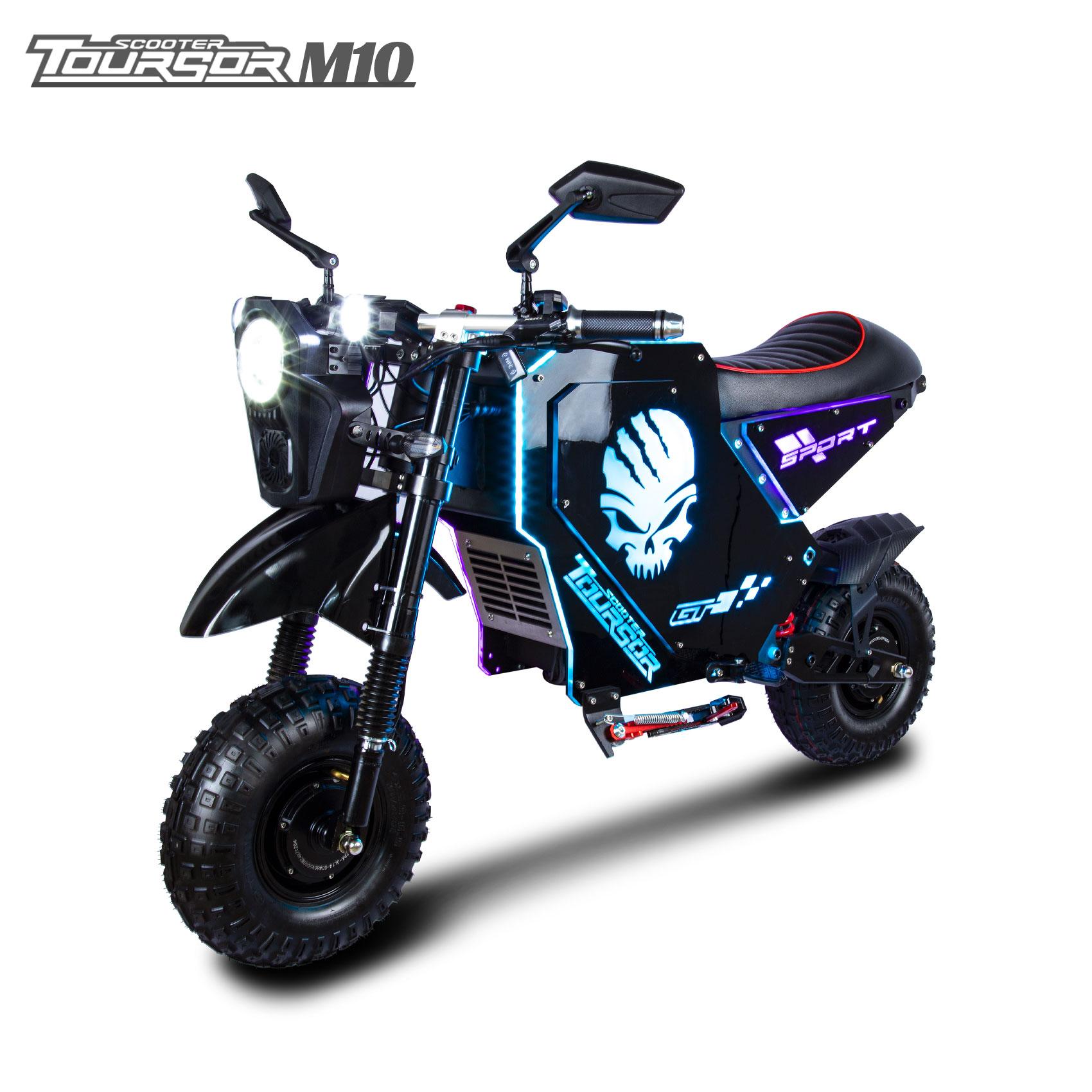 TOURSOR M10 Erwachsenen-Elektrofahrrad 10000W Doppelantriebsmotor 72V50Ah Elektrisches Rennrad Erwachsenen-Fat-E-Bike 14 Zoll Fat Tire Mountain-E-Bike schwarz