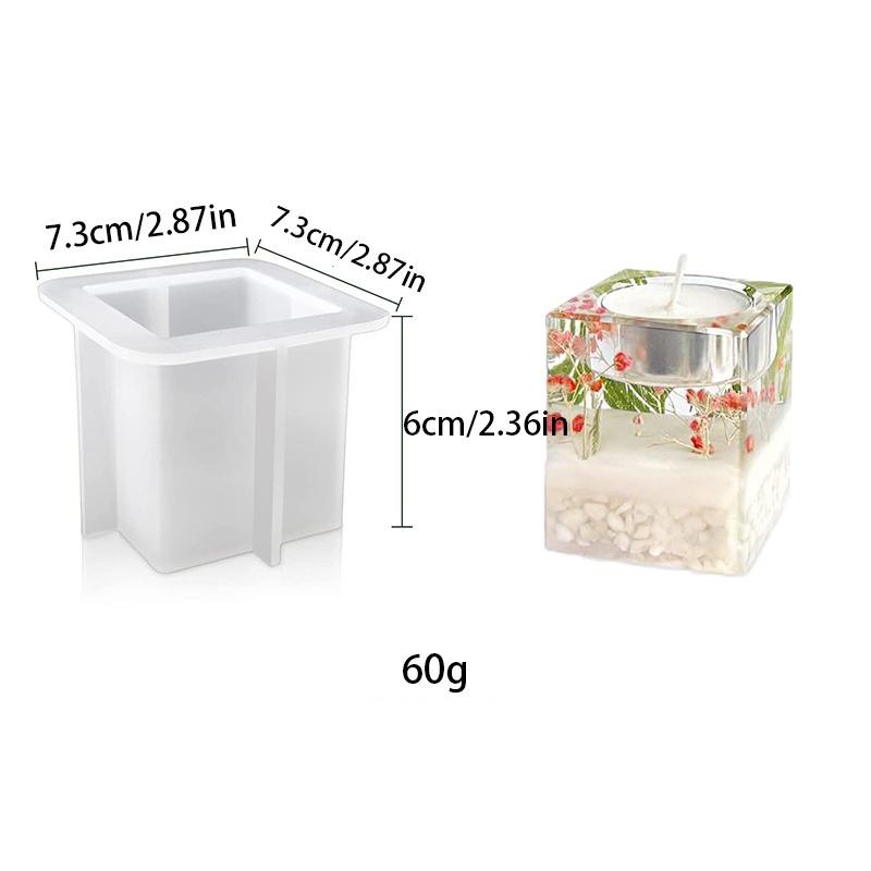 DIY Kristall Epoxidharz Form 3D Rechtecke Ornamente Kerzenhalter Kerzenständer Spiegel Silikonformen Aromatherapie Formherstellung