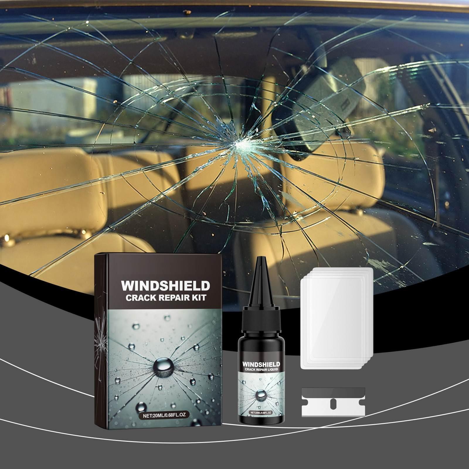 Auto-Windschutzscheiben-Riss-Set, flüssig aushärtender Kleber, Rissverklebung, Glaskratzer, Autozubehör, Glas-Restaurierungsset, 20 ml weiß