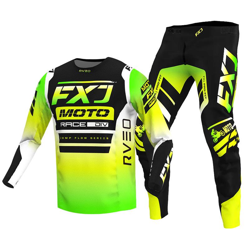 NEU 2026 FXJ pinkes Enduro Motocross Ausrüstungsset MX Trikot Hose Grüne Motorradbekleidung MTB Carracing Anzug Off Road Ausrüstung S - 30 grün
