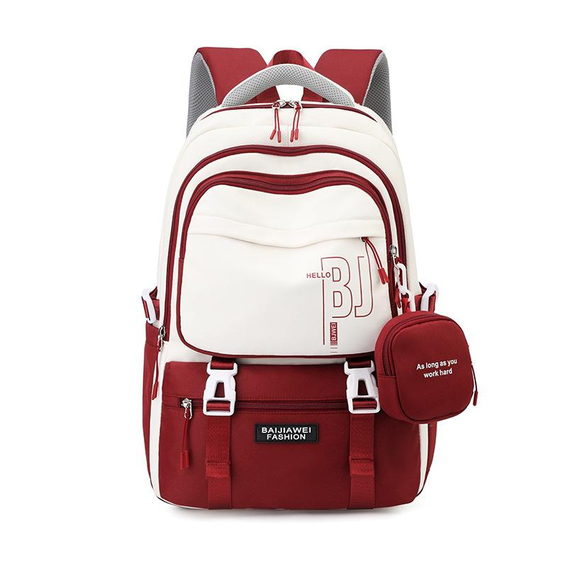 Frühling und Herbst Neue Schulranzen für Grundschüler der 3. bis 6. Klasse für Mädchen, leichter Rucksack für Teenager, wasserdichte Schulranzen aus Nylon für Jungen rot