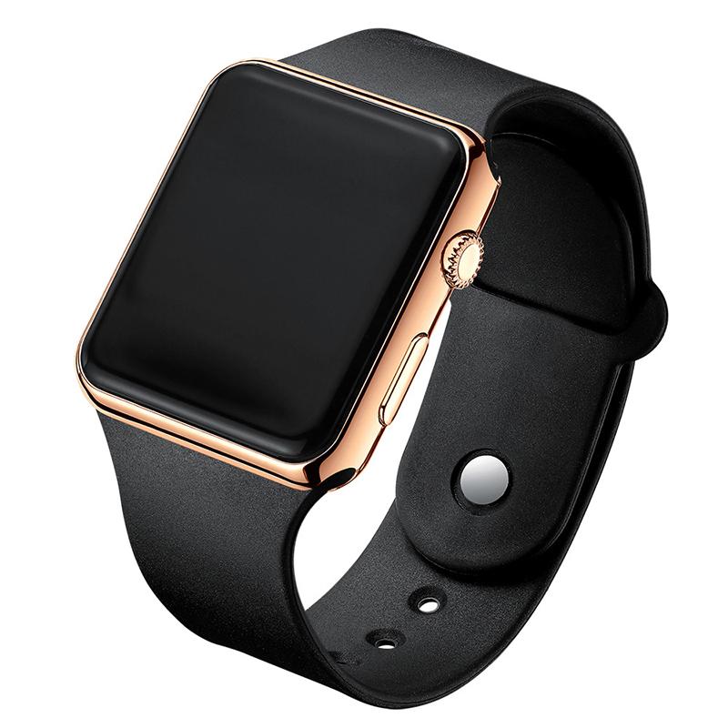 Gute Luxus Elektronische Uhr Paar Uhr Einfache Männer Frauen Sport Armbanduhren Mode LED Digital Uhr Liebhaber Uhren 10 black