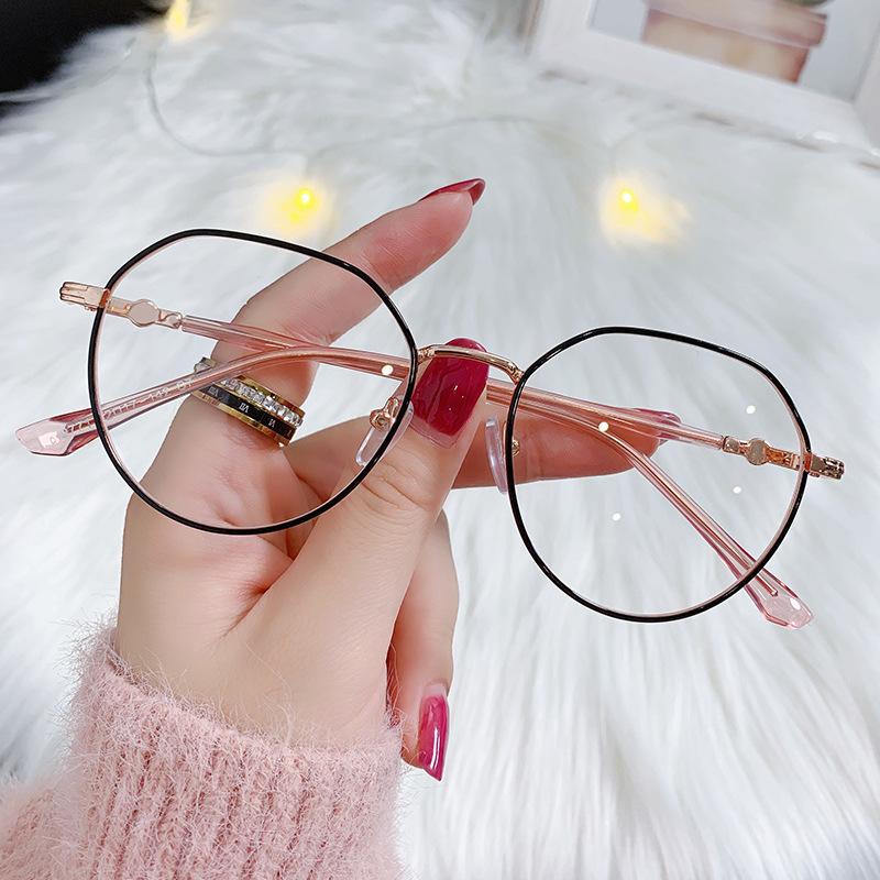 Trendige Metall-Sonnenbrille Ultraleichter Rahmen Blaulichtfilter-Brille Internet-Berühmtheit Myopie Speziell geformte Brille -3.5