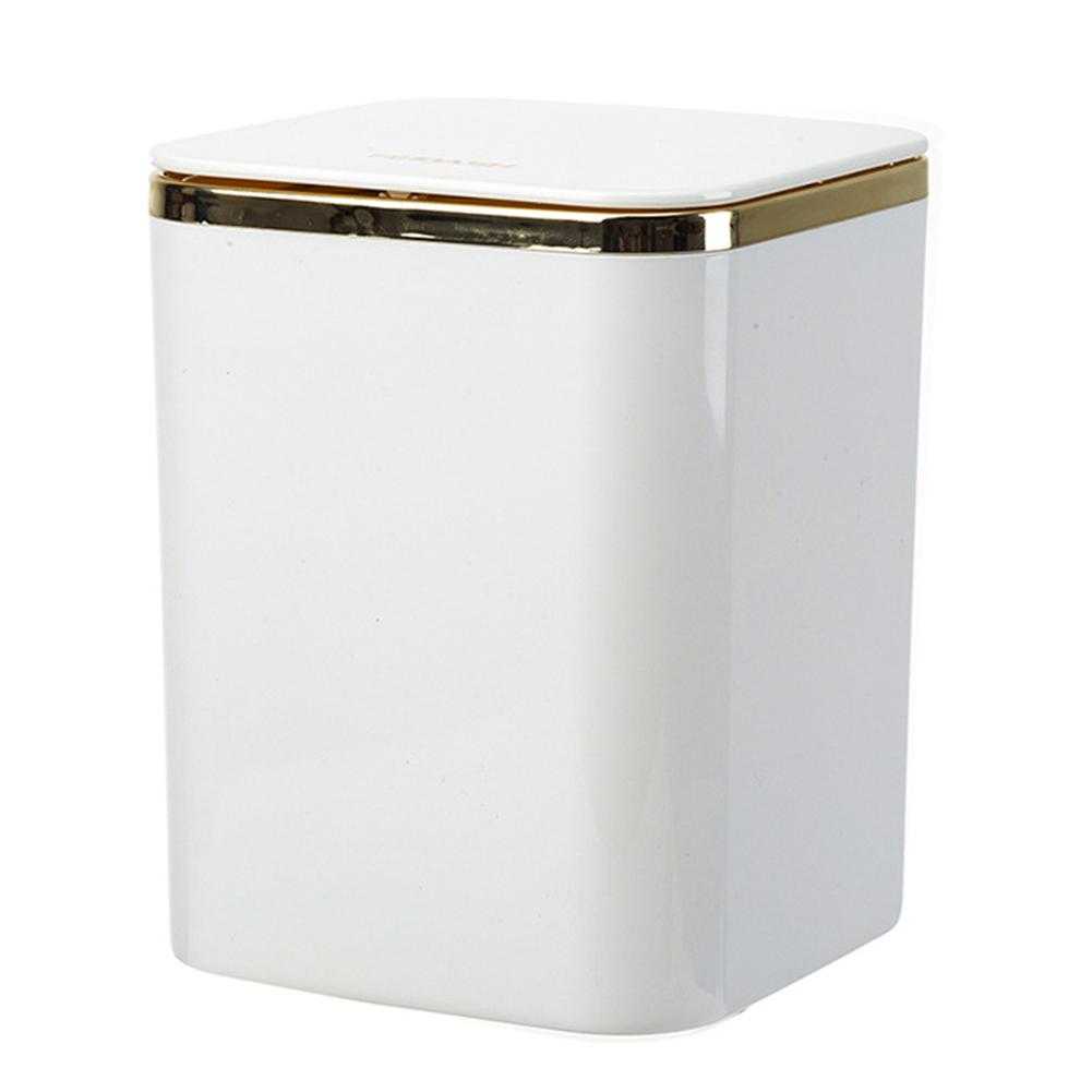 Mini-Abfalleimer für den Schreibtisch, Mülleimer für den Heimtisch, Mülleimer aus Kunststoff, Bürobedarf, Mülleimer, Auto, tragbare Kleinigkeiten, Fassbox weiß
