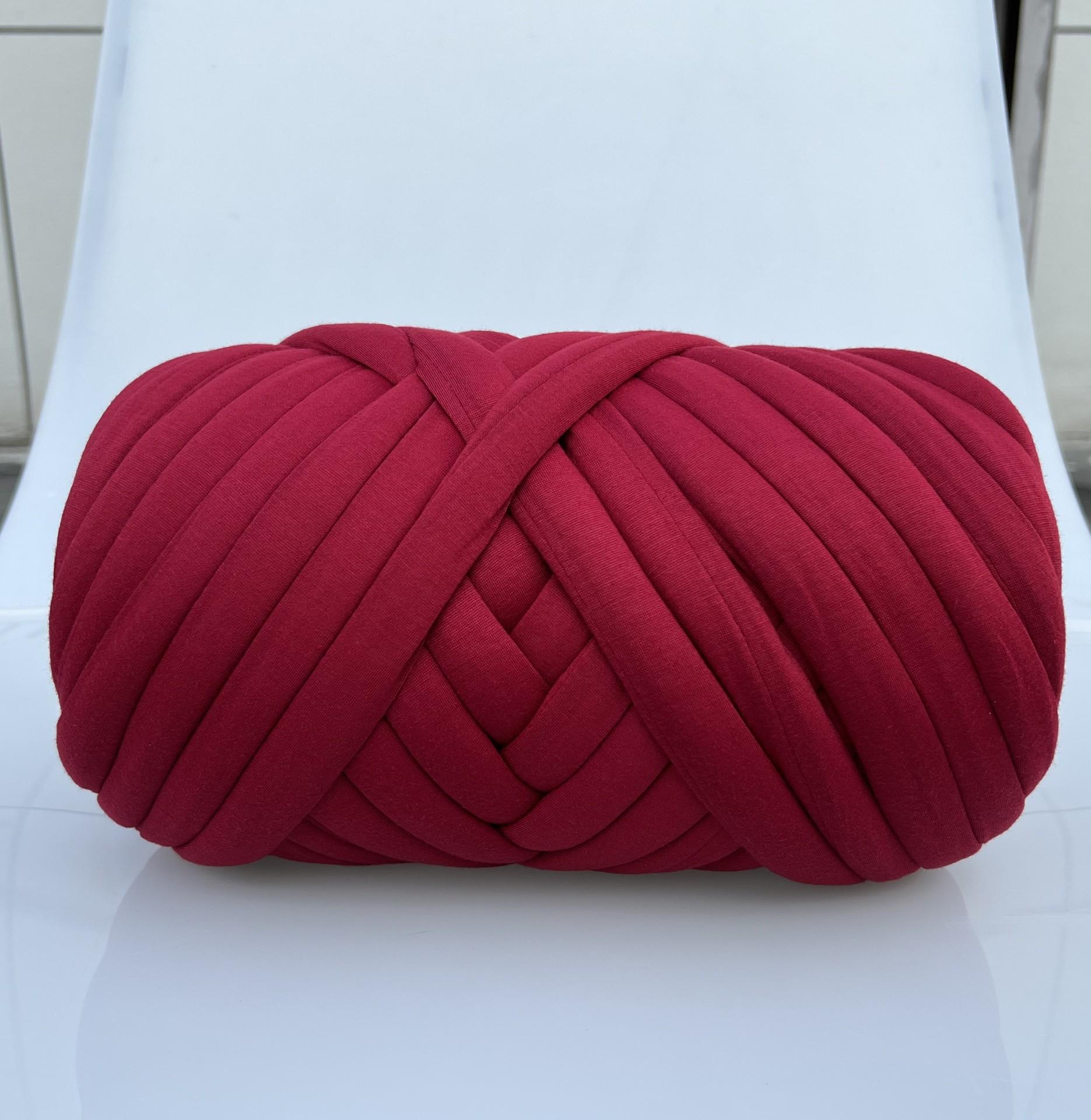 500 g dickes DIY-Garn zum Handstricken, weiches Schlauchgarn für Taschen, Riesengarn, Armstrickgarn, Körbe, Kissen, Haustiernester, Basteln 500g rot