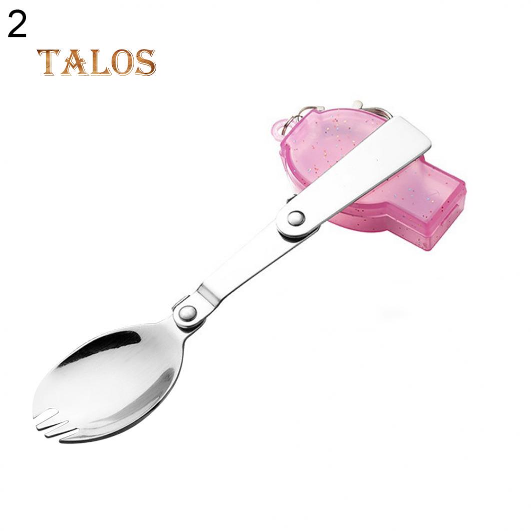 Tragbare Klappgabel Löffel Edelstahl Outdoor Picknick Camping Geschirr Küchengeräte Fork