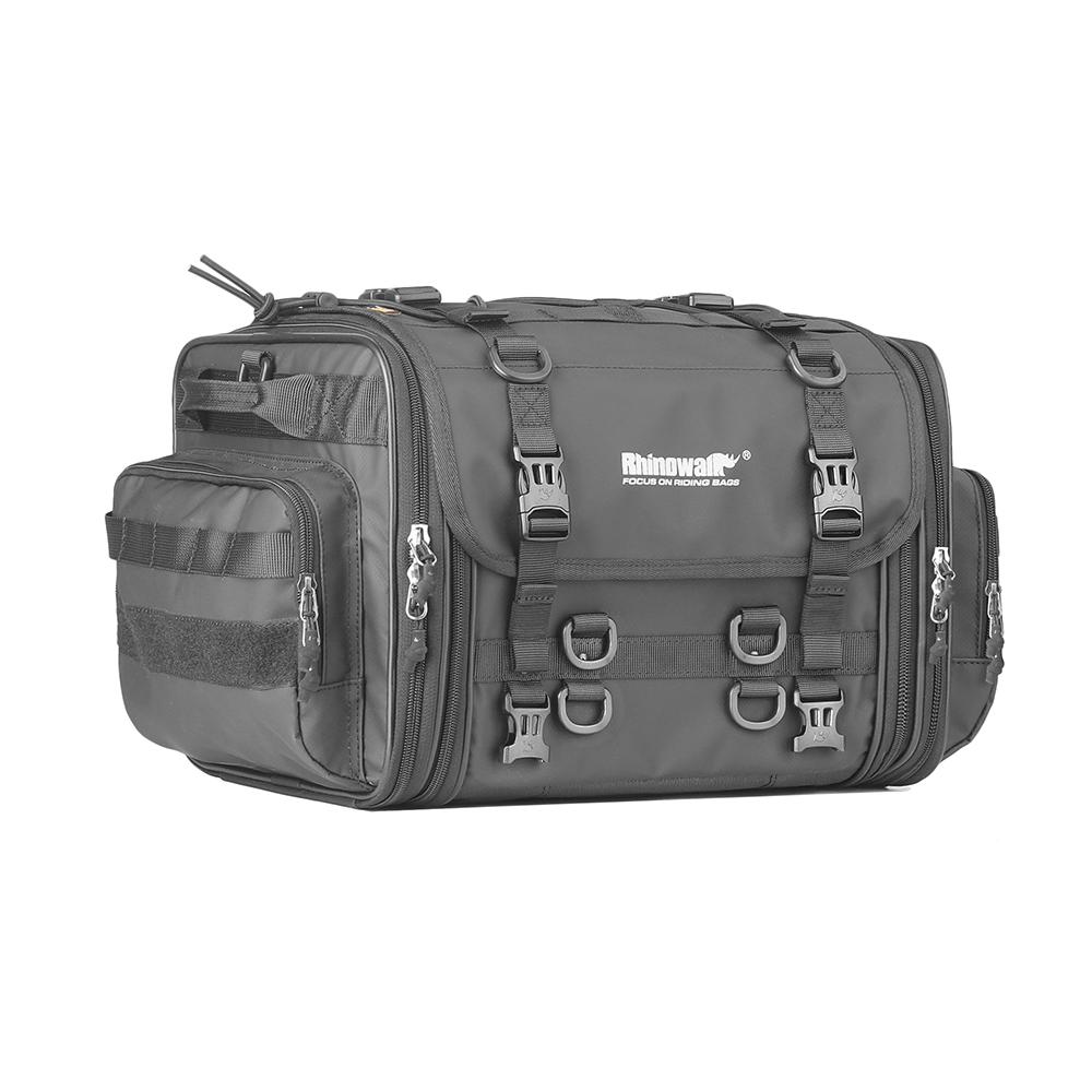 Erweiterbar Motorrad Rücksitz Tasche Große Kapazität Motorrad Tasche Universal Motorrad Reiten Hinten MTR4045BK schwarz
