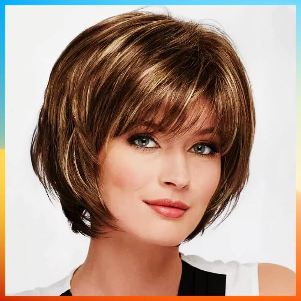 Modische europäische glatte Perücke, kurze Perücke HW2758