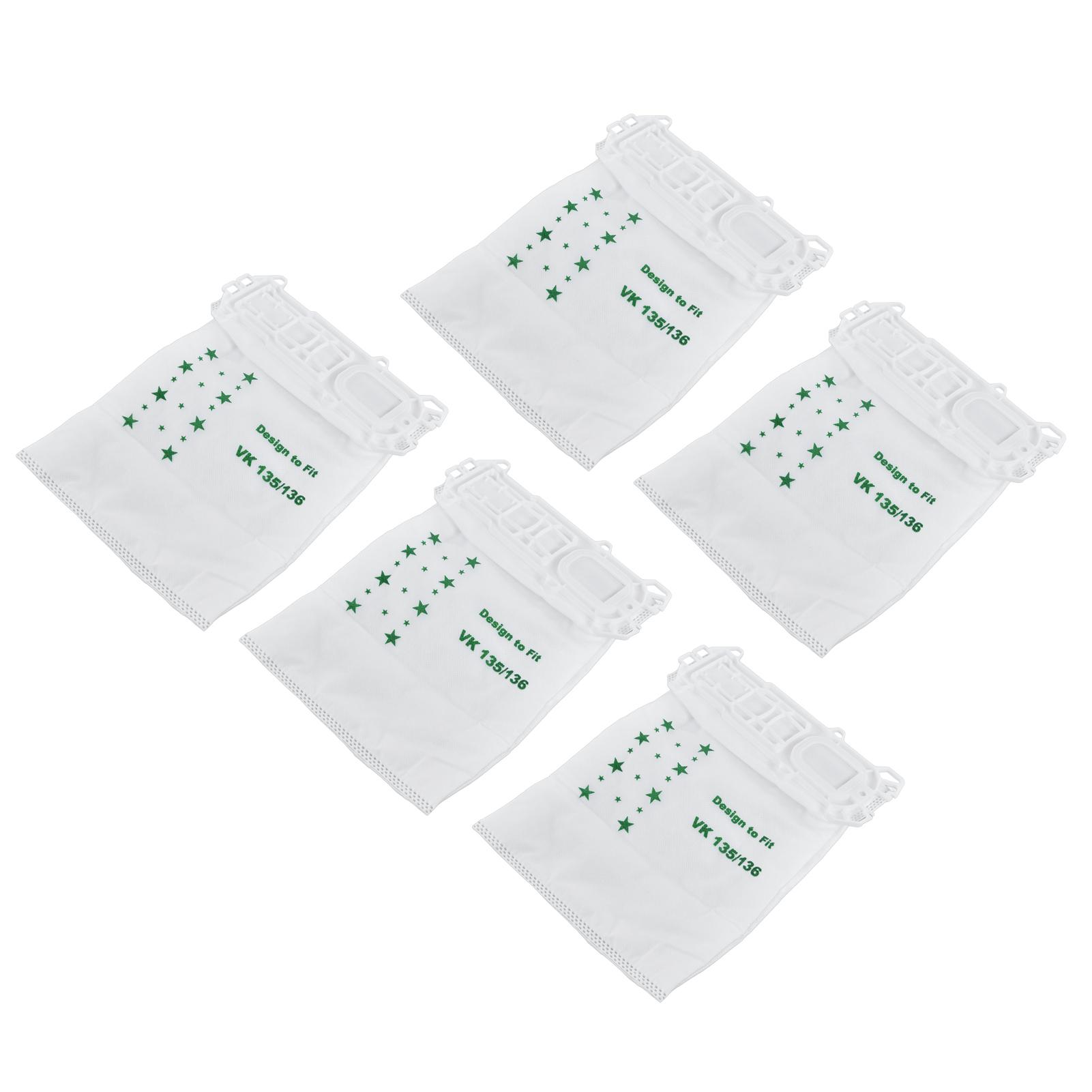 5 STÜCK Staubsauger Staubbeutel Vlies Staubsauger Müllbeutel für VORWERK VK135 VK136