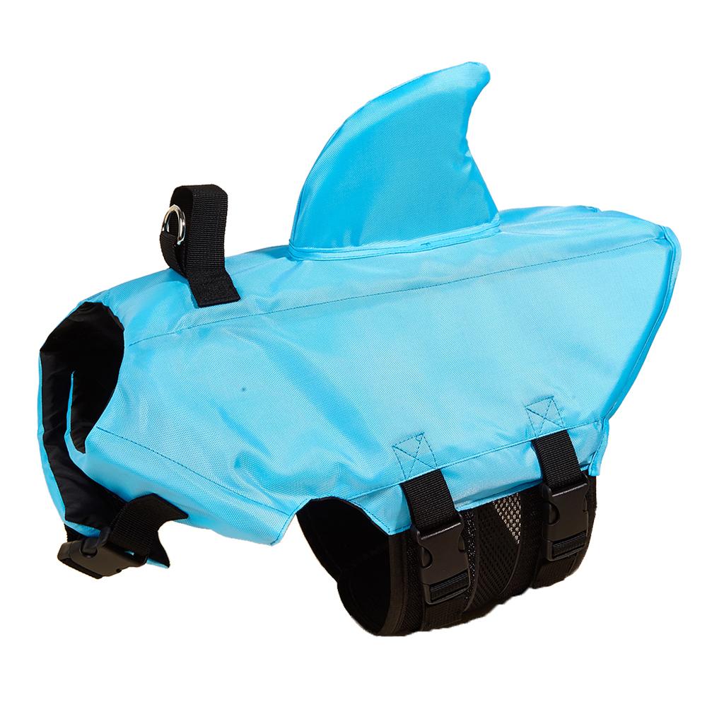 Outdoor Haifisch Hund Schwimmweste Verbesserte Auftriebskraft Kleine Hunde Schwimmkleidung Sicherheitsweste Mit Griff Für Mittelgroße Große Hunde Surfen (Blue,XL) blau