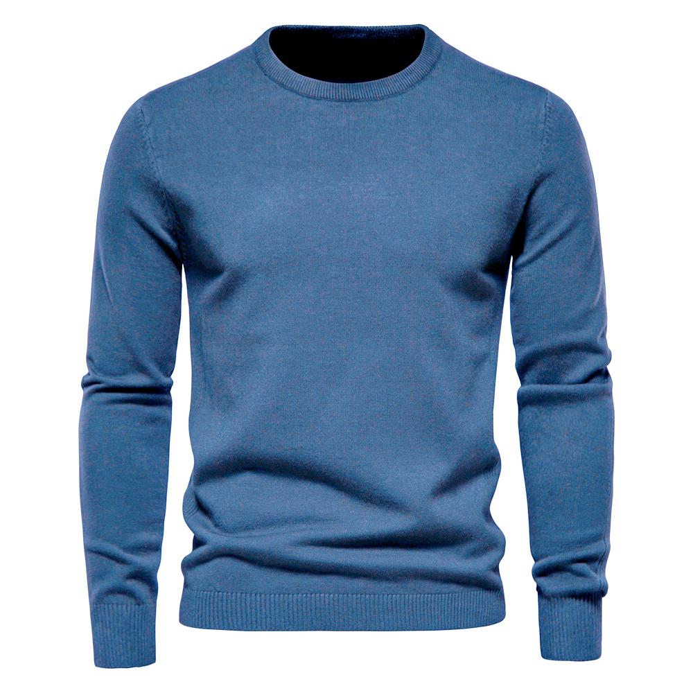 Warme Winter Pullover Männer Dicke Pullover Oansatz Einfarbig Slim Fit Qualität Herren Pullover Ziehen Männer XL 72-80kg blau-graue