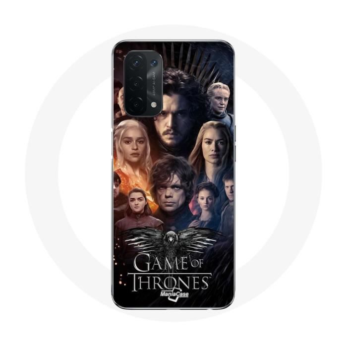 Hülle für Oppo A74 5G Game of Thrones Staffel 8 Game of Thrones Crew Poster Eagle Logo Grau