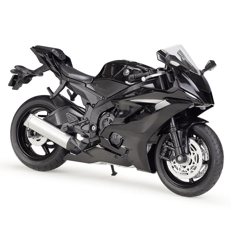Maßstab 1:12, Welly 2020 Yamaha YZF-R6, Legierungs-Motorradmodell, Druckguss, Metallspielzeug, Fahrzeuge, Motorradmodell, hohe Simulationskollektion, Geschenke für Kinder 1/12-17.7x9.8x6.8cm schwarz