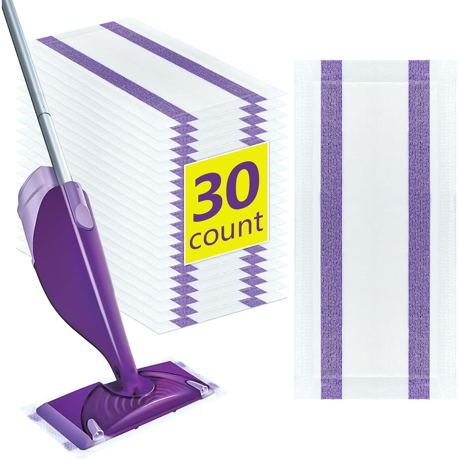 30 Stück Einweg-Wetjet-Pad-Nachfüllpackungen für Swiffer Wet Jet, Sprüh-Nasswischpads Nachfüllung, Strapazierfähige Wischmopp-Pad-Nachfüllungen, Allzweck-Bodenreinigung für mehrere Oberflächen 30-Pack weiß