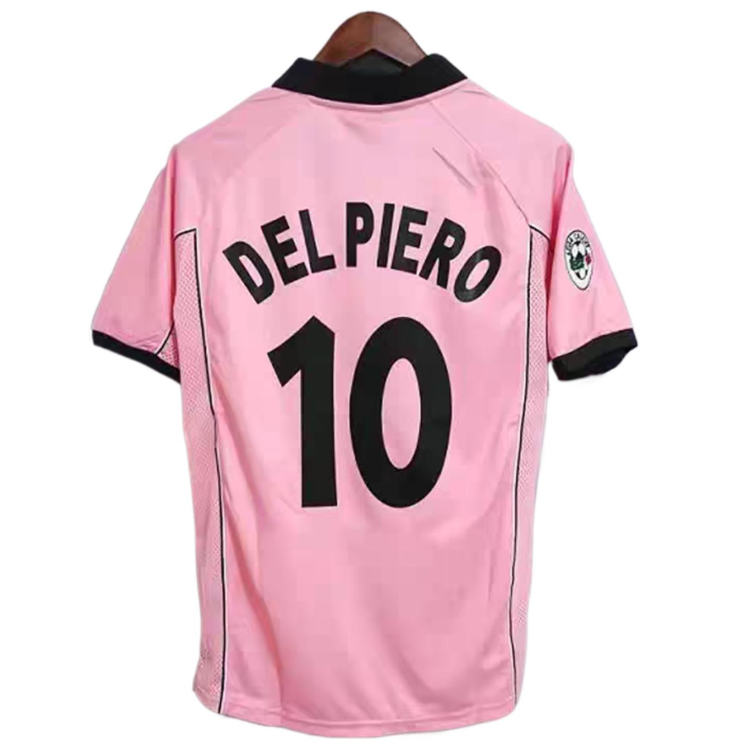 Juventus 97/98 Auswärtstrikot im Retro-Stil, pink - personalisiert mit Bild S