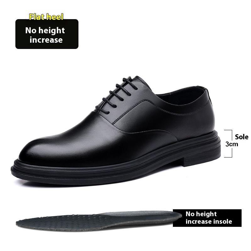 Herrenmode 3cm/6cm/8cm Höhenzunahme Bequeme Oxford Business Lederschuhe Formell Hochzeit Bräutigamschuhe für Frühling Herbst 37 black